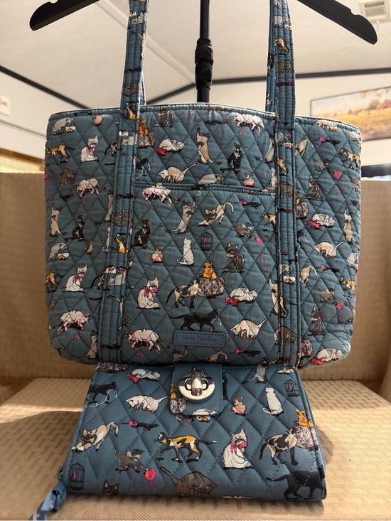 Vera Bradley Handbags - Vera Bradley Cat’s Meow tote and wallet set